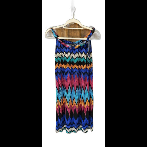 Spense Dress or Swimsuit Coverup Size Large Sleeveless Chevron Rainbow Pattern - Picture 1 of 10